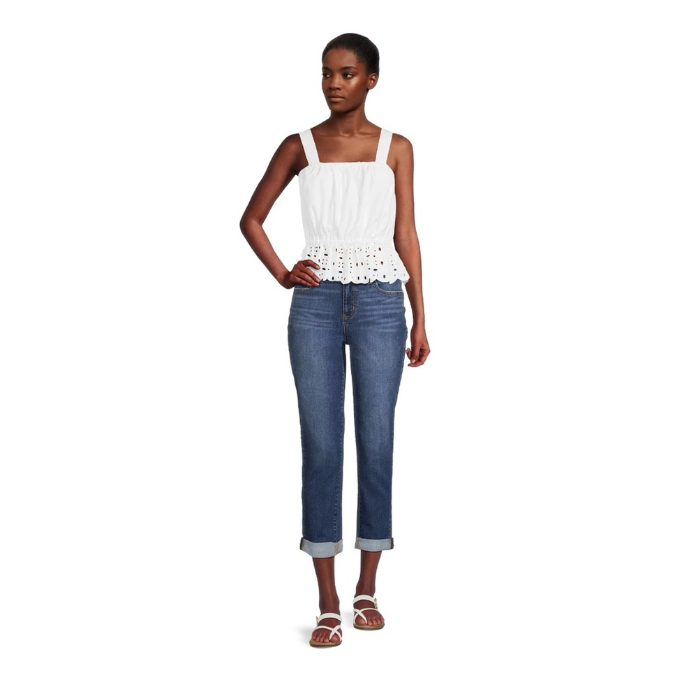 Time and Tru Relaxed Fit Cropped Denim Jeans